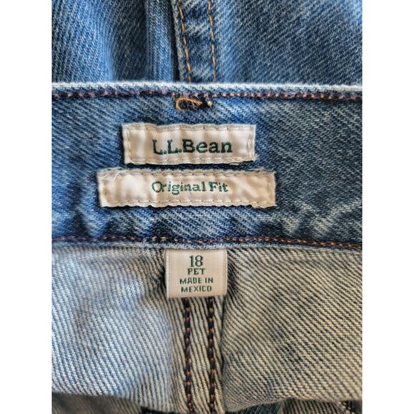 L.L. Bean Women 18 Petite Heavy Denim Jeans High Rise Medium Wash Comfy Chic✨ - Picture 3 of 6
